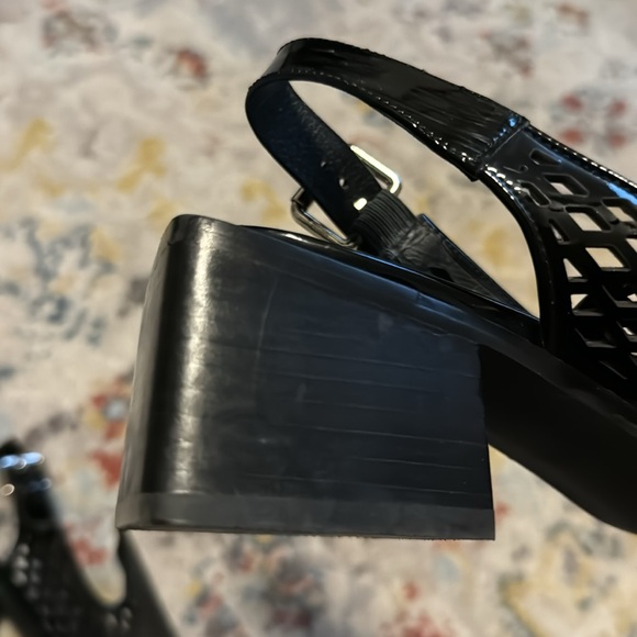 Black patent Jeffrey Campbell block Heel slide 7.5 - Picture 4 of 9